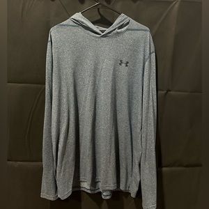XL Bluish in color Under Armour hooded pullover.